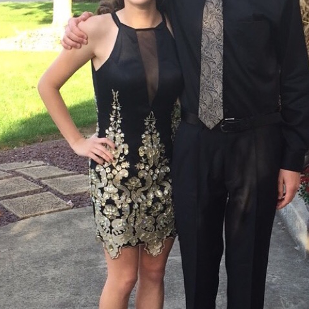 Dave and Johnny black homecoming dress
